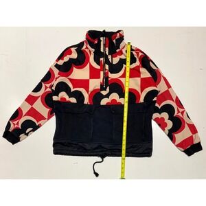 Free People Daybreak 1/2 Zip Sweatshirt Floral Oversized Womens Small